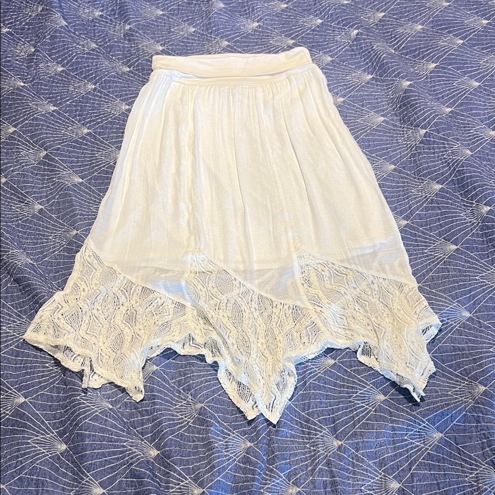 Apt. 9 White Asymmetrical Lace-Hem Women's Skirt